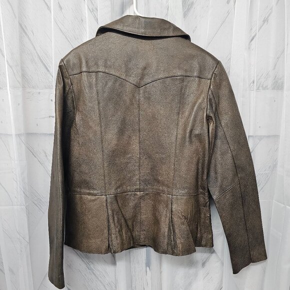 NWT Roper Brown Studded Peplum Leather Western Cowgirl Jacket Size XL - Picture 6 of 11